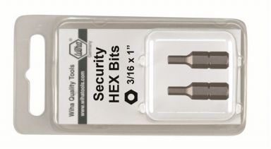 Security Hex Insert Bit 7/32" x 25mm 2Pk