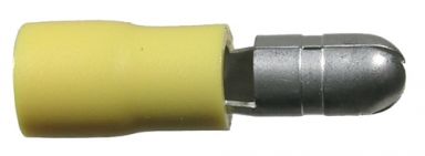 Male Bullet Connector Yellow 12-10 Wire Range .187" Tab Size