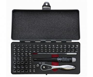 Master Tech 65 Piece Set - ESD Handle, Mini Ratchet and MicroBits In Metal Storage Box