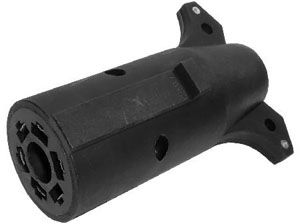 7 Pole RV Male Plug to 6-Way Round Pin Socket Trailer Connector Adapter