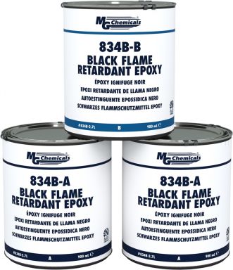 834B-2.7L - Epoxy - Black, Thermally Conductive Flame Retardant - Liquid, 2.7 L (2.85 qt)