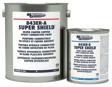 843ER-3.25L - Super Shield Silver Coated Copper Epoxy Conductive Coating - Liquid, 3.25 L