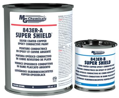 Super Shield Silver-Coated Copper Epoxy Conductive Paint, 810 ml, 2 can kit