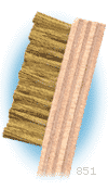 Abrasive Brushes, Brass, 7 3/4" wood, 1 3/8" x 7/16"