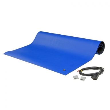 Dissipative Rubber Table Mat (Premium Performance), Blue, 0.065" x 25" x 48"