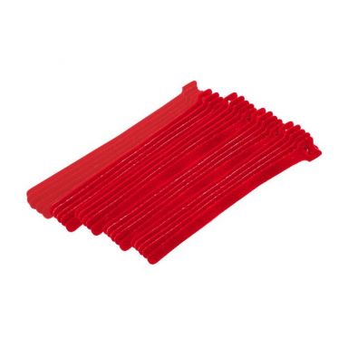 Cable Tie - Hook Tape - 8" Red - 25 pk