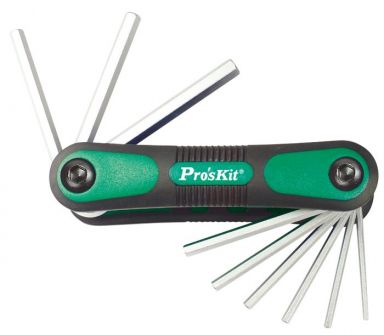 9 Pc Folding Hex Key Set - Inch