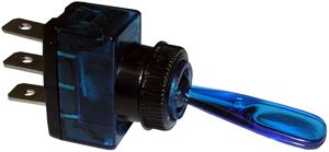 16A 12V On-Off Illuminated SPST Toggle Switch - Blue