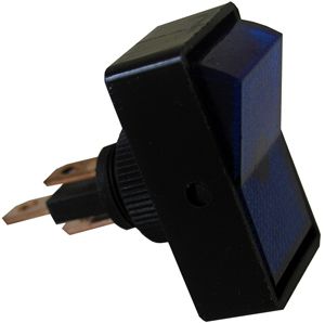 16A 12V On-Off Illuminated SPST Rectangular Rocker Switch - Blue