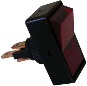 16A 12V On-Off Illuminated SPST Rectangular Rocker Switch - Red