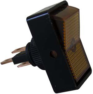 16A 12V On-Off Illuminated SPST Rectangular Rocker Switch - Amber