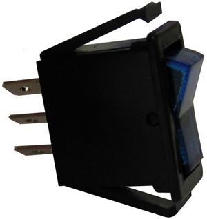 20A 12V On-Off Illuminated SPST Slim Rocker Switch - Blue