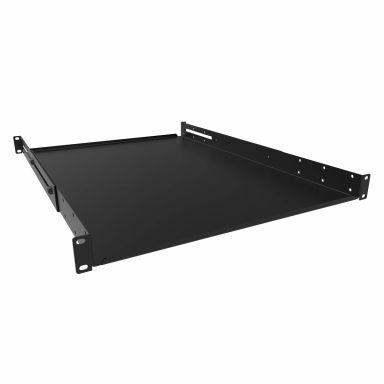 1U Adjustable-depth telescoping solid shelf, usable depths of 18 to 25 inches