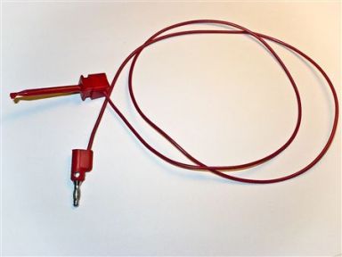Red Mini-Plunger to Stackable Banana Plug, 12" 20G PVC