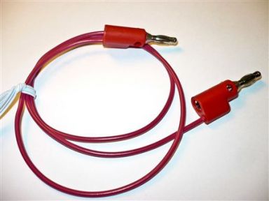 Red Stackable Single Banana Plug on Both Ends, 12" 20G PVC