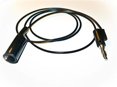 Black Insulated Alligator Clip to Stackable Banana Plug, 24" 20G PVC