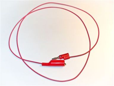 Red Insulated Alligator Clip to Stackable Banana Plug, 24" 20G PVC