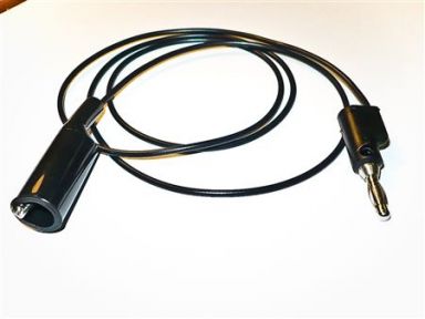 Black Insulated Alligator Clip to Stackable Banana Plug, 48" 20G PVC