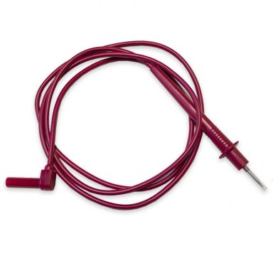 Red Test Prod to Right Angle Shrouded Banana Plug, 48" 18G PVC
