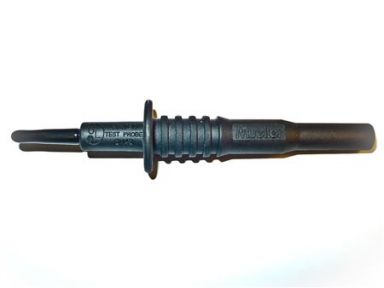 Black Insulated Plug-On Test Prod Stainless Steel Tip