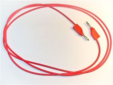 Red Unshrouded Banana Plug on Both Ends 39" 18G Silicone