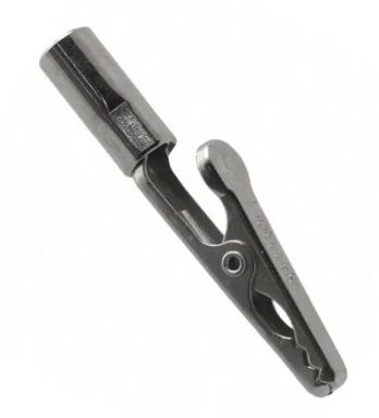 Miniature Alligator Steel Clip Threaded Barrel - 5 Amp