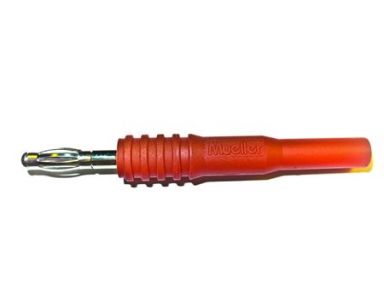 Red Insulated Banana Jack to Standard Banana Plug