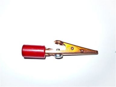 Red Alligator Copper Clip Acetate Handle - 10 Amp