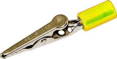 Yellow Phone Tip Alligator Steel Clip Acetate Handle - 10 Amp