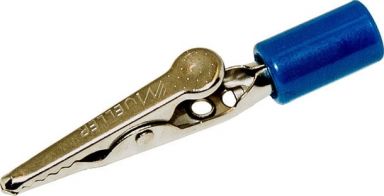 Blue Phone Tip Alligator Steel Clip Acetate Handle - 10 Amp