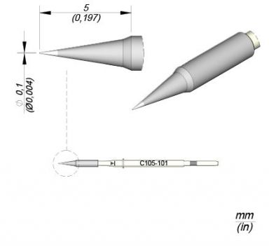 Cartridge Conical dia.  0.1 Nano Soldering Tip