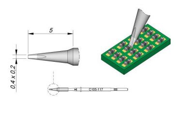 Cartridge Chisel 0.4 x 0.2 Nano Soldering Tip