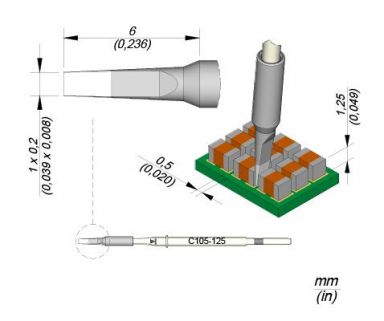 Cartridge Chisel 1 x 0.2 Nano Soldering Tip