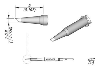 Cartridge Bevel dia. � 0.6 Nano Soldering Tip