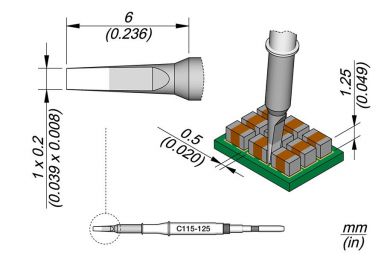 Cartridge Chisel 1 x 0.2 Nano Soldering Tip