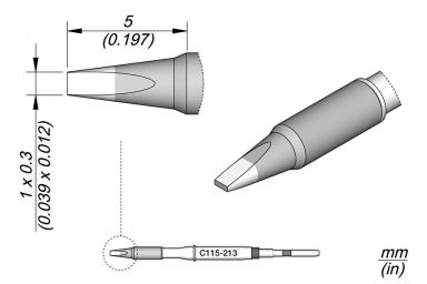 Cartridge Chisel 1 x 0.3 S1 Nano Soldering Tip
