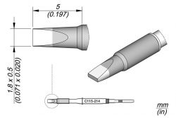 Cartridge Chisel 1.8 x 0.5 S1 Nano Soldering Tip
