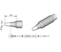Cartridge Conical dia.  1.0 T210 Soldering Tip