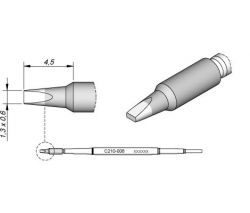 Cartridge Chisel 1.3 x 0.6 T210 Soldering Tip