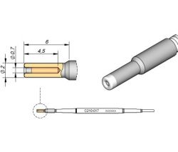 Cartridge Pin dia.  0.7 T210 Soldering Tip