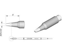 Cartridge Chisel 0.8 x 0.3 T210 Soldering Tip
