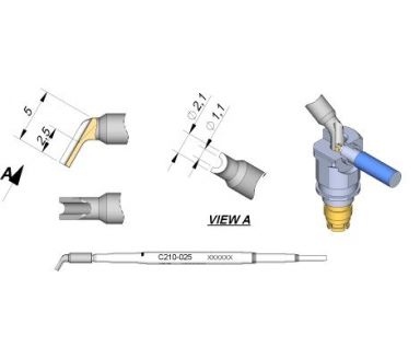 Cartridge Pin/Connector dia.  1.1 T210 Soldering Tip