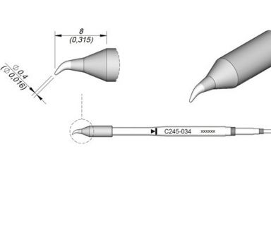 Cartridge Bent dia. � 0.4 S1 T245 Soldering Tip