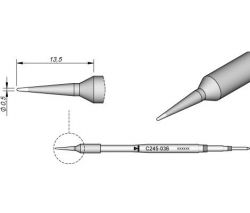 Cartridge Conical dia.  0.5 S1 T245 Soldering Tip