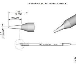 Cartridge Conical dia.  1.0 S2 T245 Soldering Tip