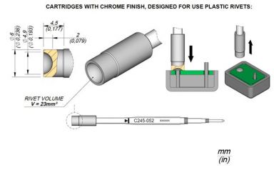 Cartridge Rivet dia. � 4.9 T245 Soldering Tip