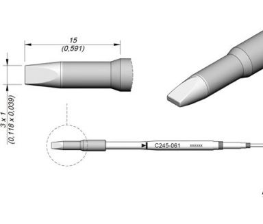 Cartridge Chisel 3 x 1 T245 Soldering Tip