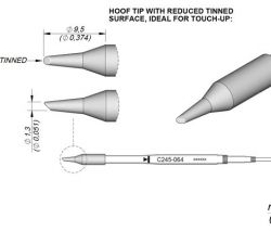 Cartridge Bevel dia.  1.3 T245 Soldering Tip