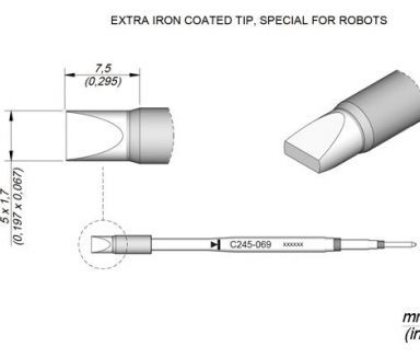 Cartridge Chisel 5 x 1.7 HT T245 Soldering Tip