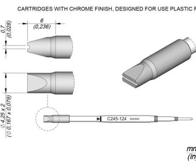 Cartridge for Plastics 4.25 x 2 T245 Soldering Tip
